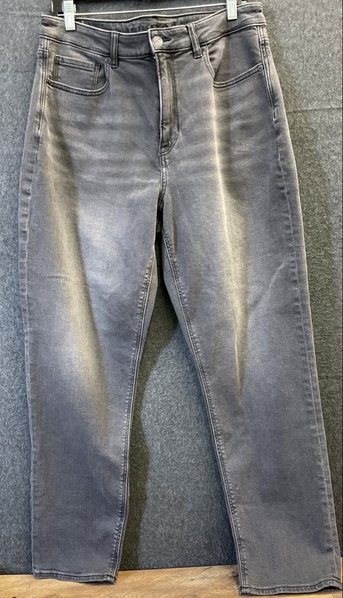 American Eagle Women's Jeans Lot of 2 Black Gray Stretch Distressed Sz 14