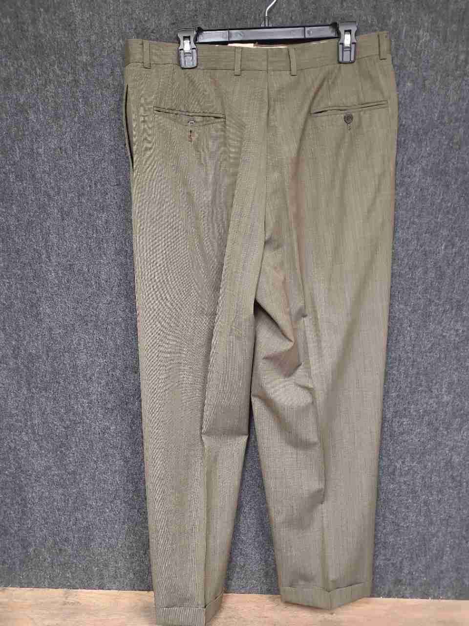 Joseph Abboud Men's Suit Olive Taupe Super 110s Wool Sz 44 43L W37 USA