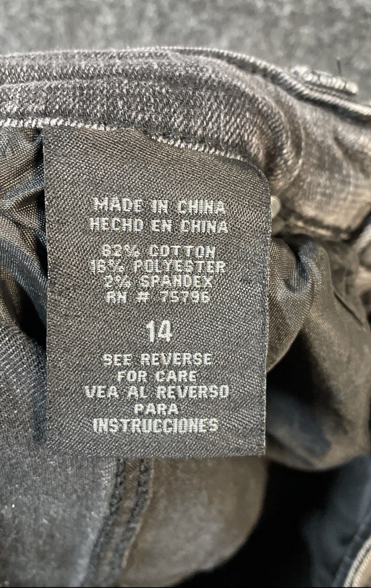 Waimea Boys Gray Acid Wash Tacked Fit Biker Cargo Jeans Distressed Sz 14