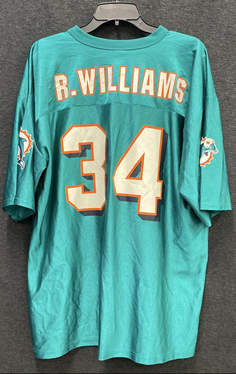 Vintage 2000s Miami Dolphins Ricky Williams #34 NFL Jersey Teal Sz XL