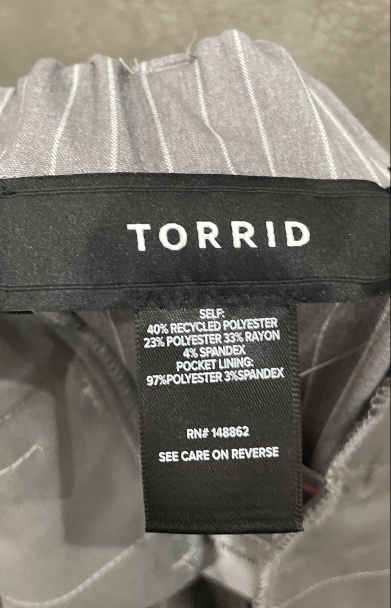 Torrid Women's Grey Pinstripe Straight Leg Professional Dress Pants NWT Sz 20R