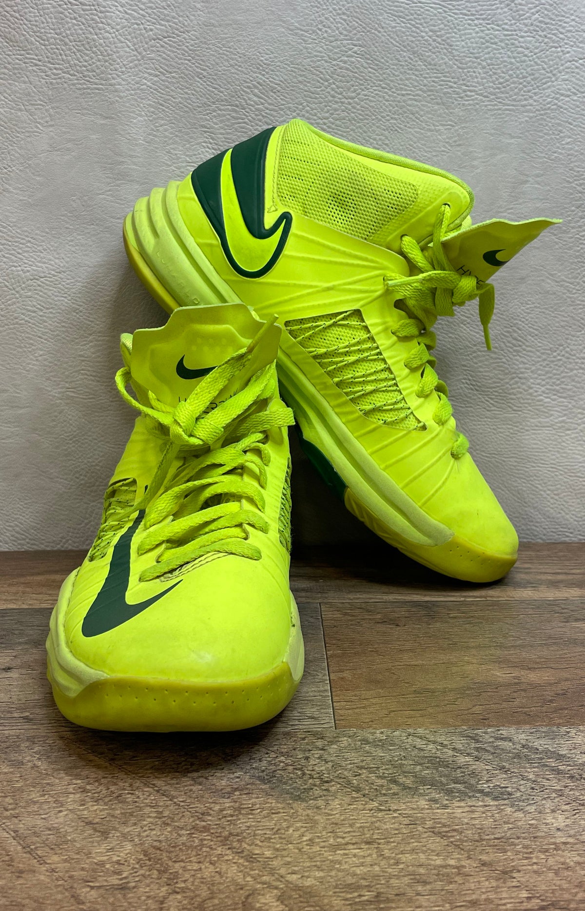 Nike Hyperdunk 2012 High GS Volt Green Gorge Green Basketball Shoes Size 5Y