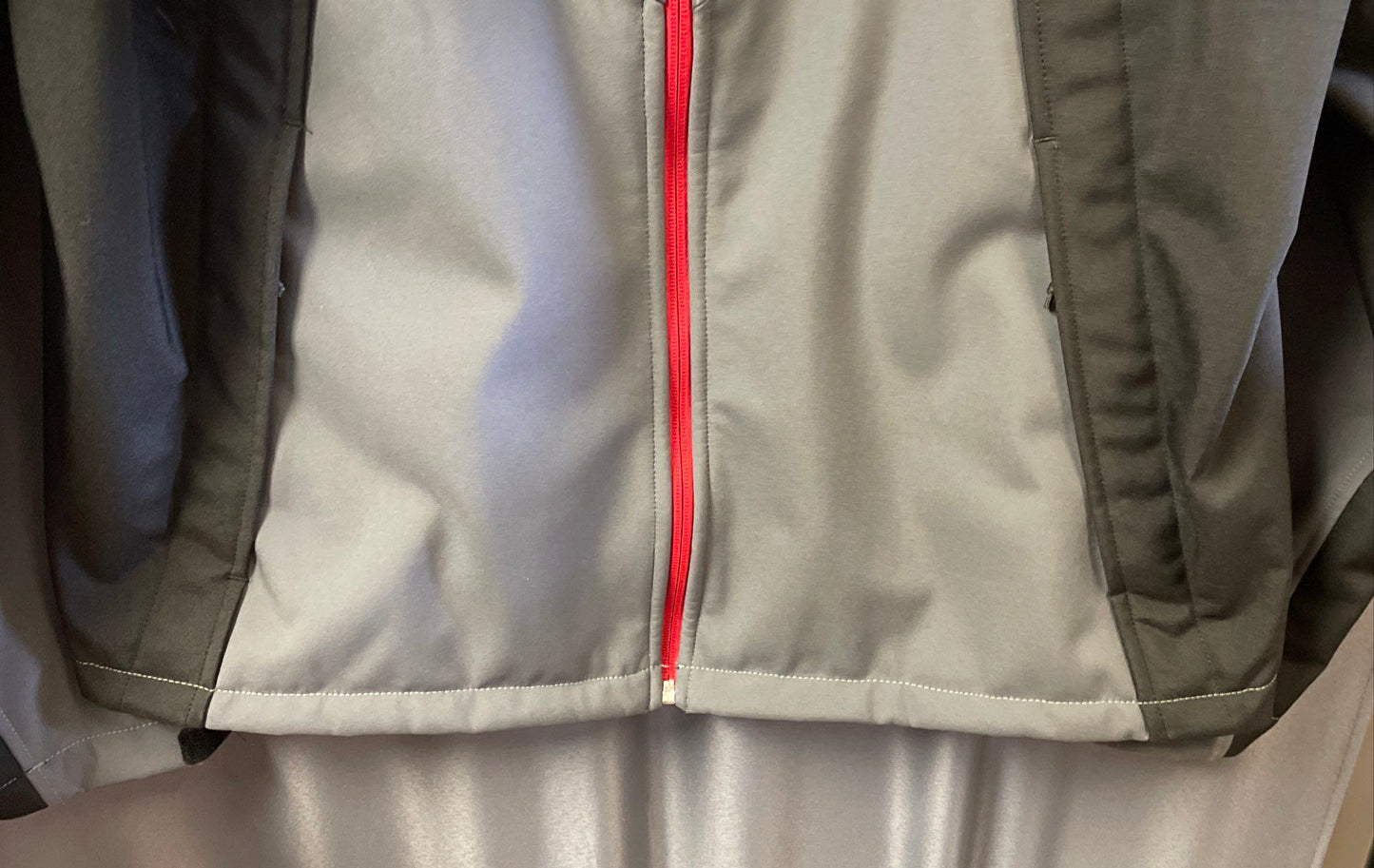 The North Face Men's Gray Black Softshell Full Zip High Loft Fleece Jacket Sz L