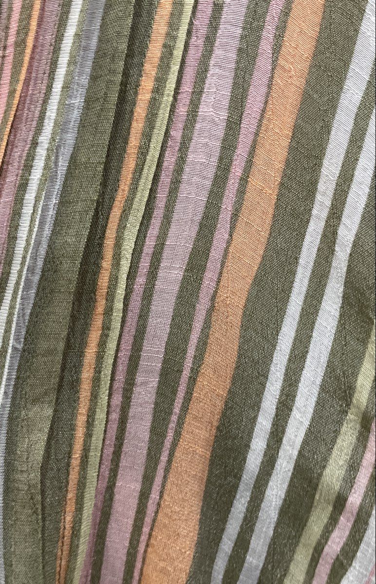 Ruby Rd. Women's Multicolor Striped Roll Tab Long Sleeve Button Up Blouse Size L