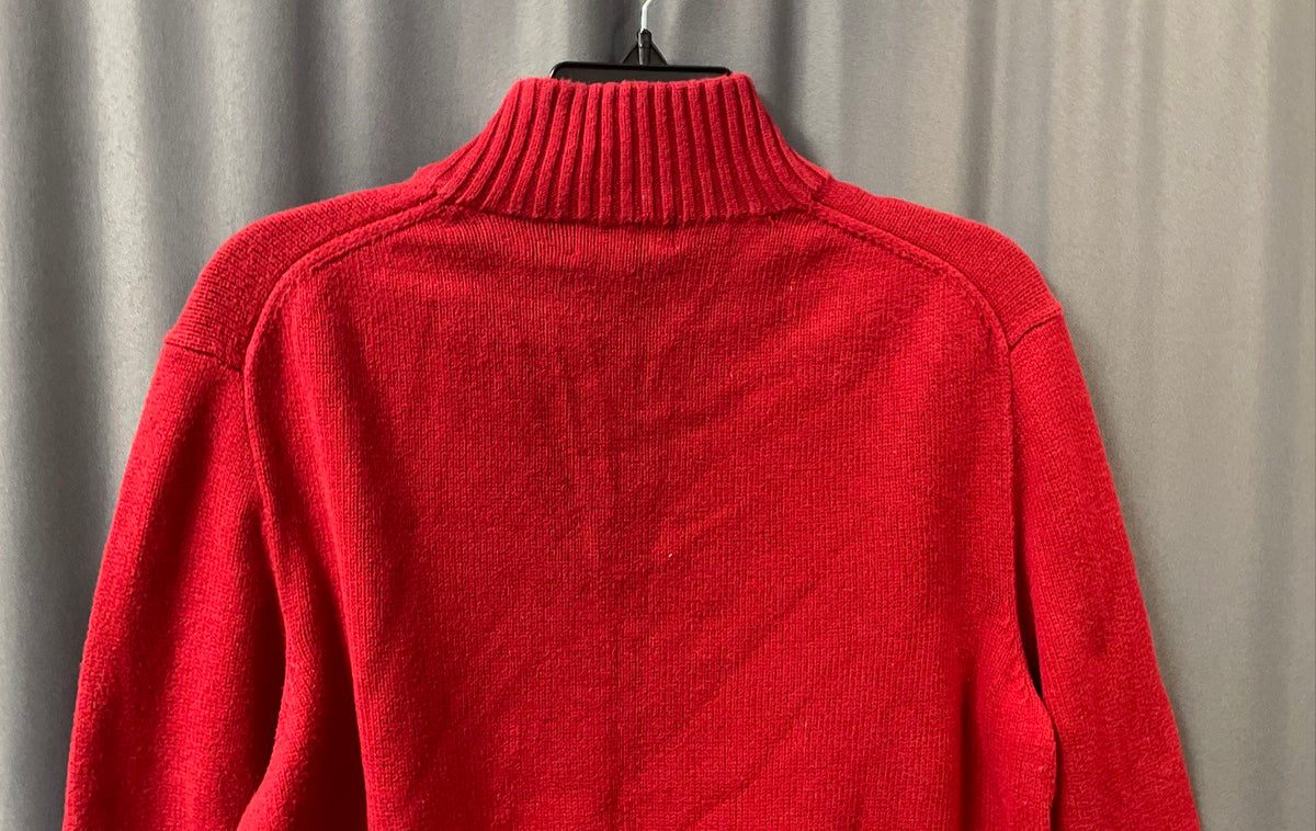 Polo Ralph Lauren Men's Red 1/4 Zip Cotton Knit Sweater Sz M