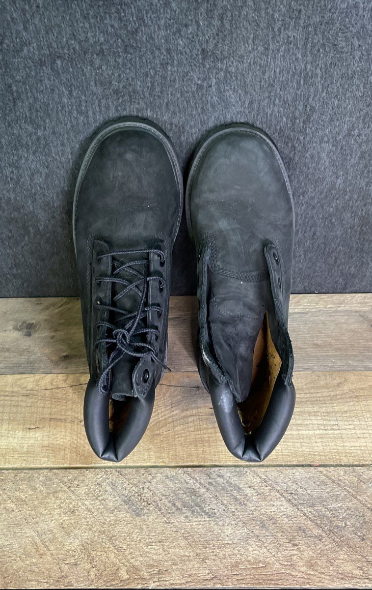 Timberland 6 Inch Premium Waterproof Black Nubuck Boots Size 4.5