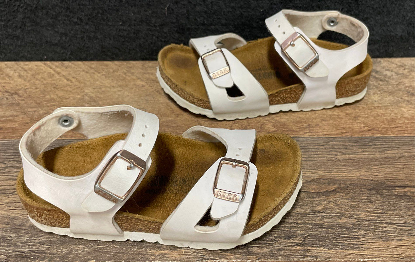 Birkenstock Rio White Birko-Flor Kids Backstrap Sandals Size EU 25 US 8.5