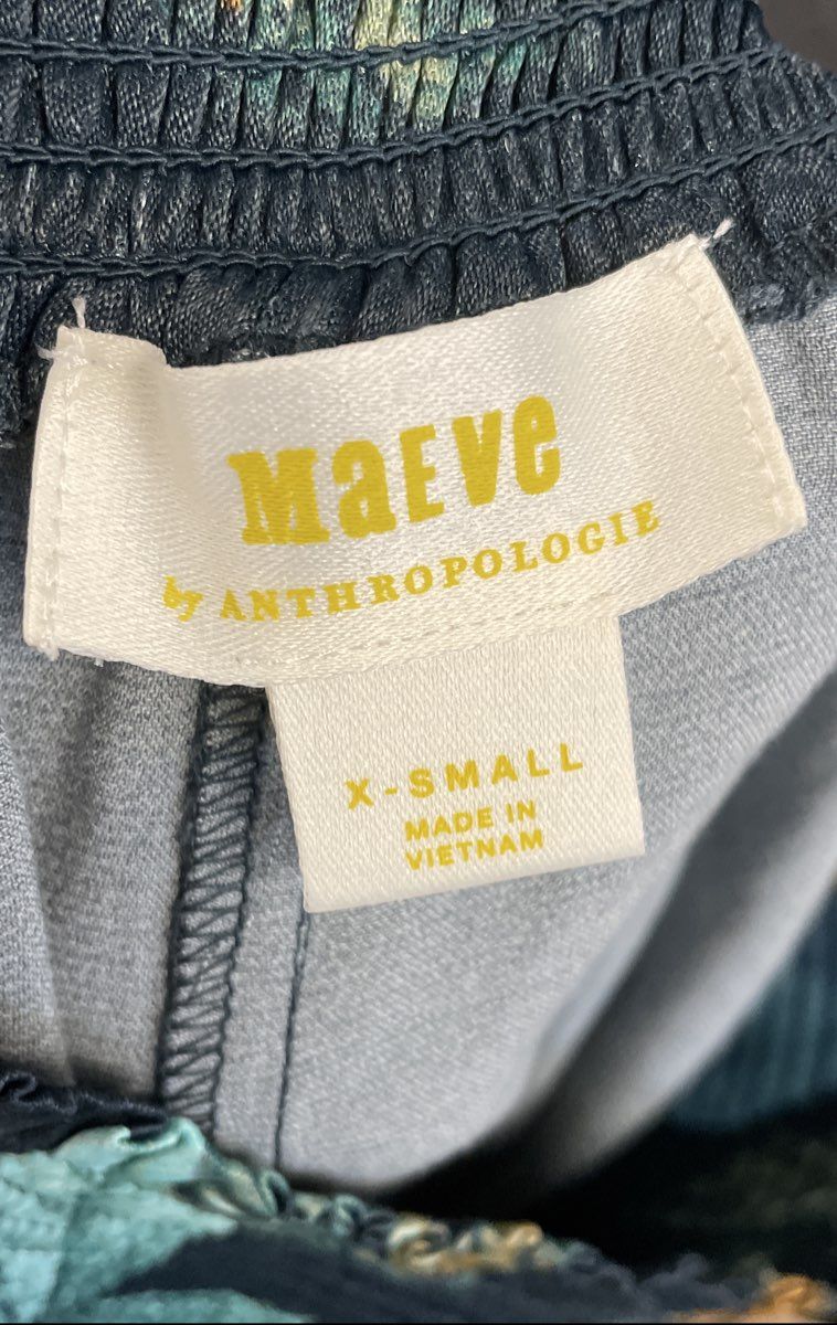 Maeve Anthropologie Women's Floral Wide Leg Pants Smocked Waist Multicolor XS