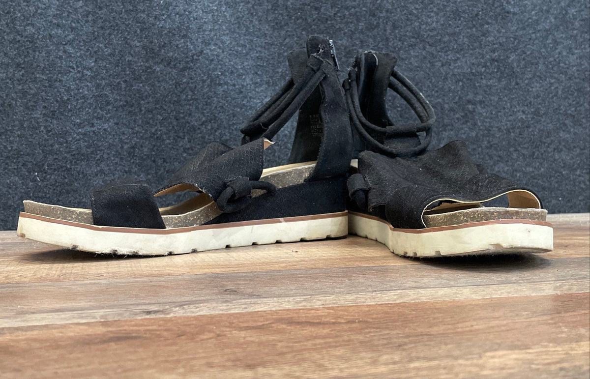 Maurices Black Strappy Gladiator Wedge Platform Sandals Women's Size 9.5M