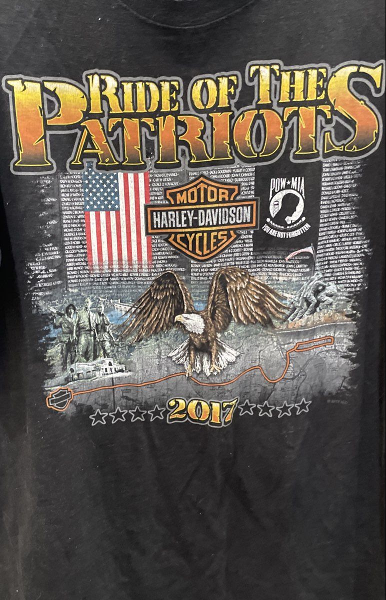Harley-Davidson 2017 Ride of the Patriots Eagle Fairfax VA Graphic T-Shirt XL