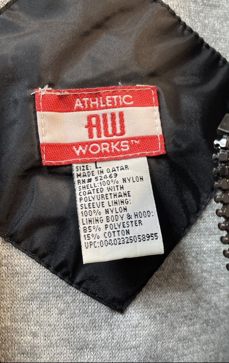Athletic Works Men's Black Tan Colorblock Jersey Lined Hooded Jacket Sz L