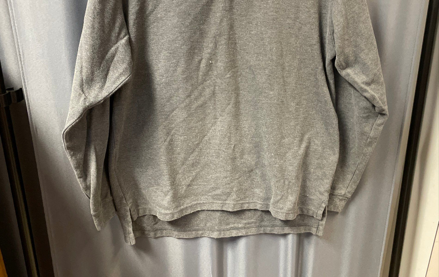 L.L. Bean Men's Gray Long Sleeve Polo Shirt 100% Cotton Knit Regular Sz M