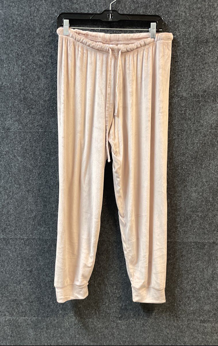 Juicy Couture Women's Pink Velour Rhinestone Logo 2PC Sleepwear Set Sz M