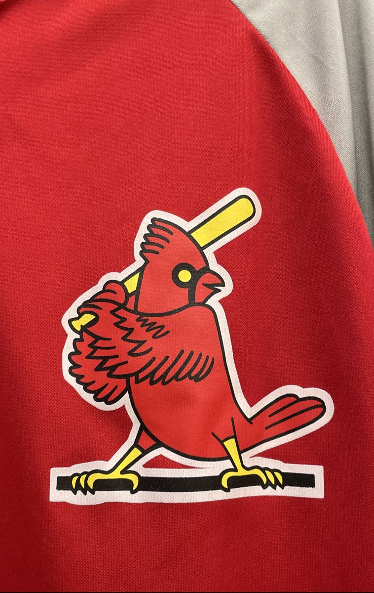 MLB St. Louis Cardinals Men's Red Gray 1/4 Zip Short Sleeve Batting Jacket Shirt