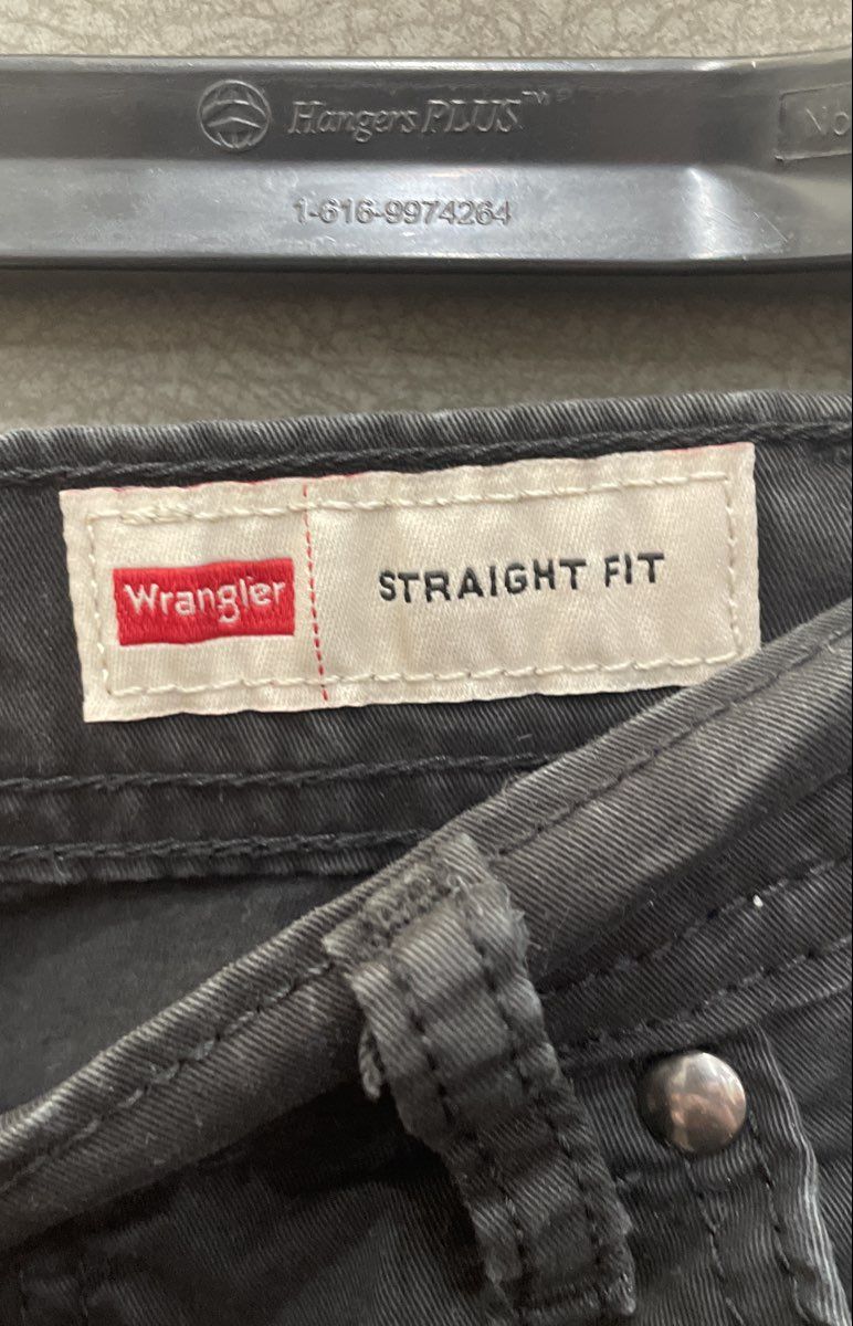 Wrangler Men's Black Straight Fit 5-Pocket Stretch Pants Sz 36x30