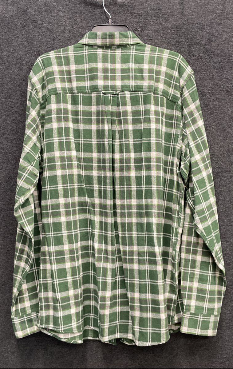 Cabela's Men's Guide Series Green Plaid Cotton Flannel Button Down Shirt LT NWT