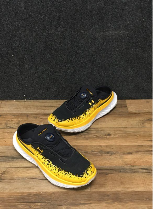 Under Armour SlipSpeed Mega Black Yellow Training Shoes Men's Size 14 DS