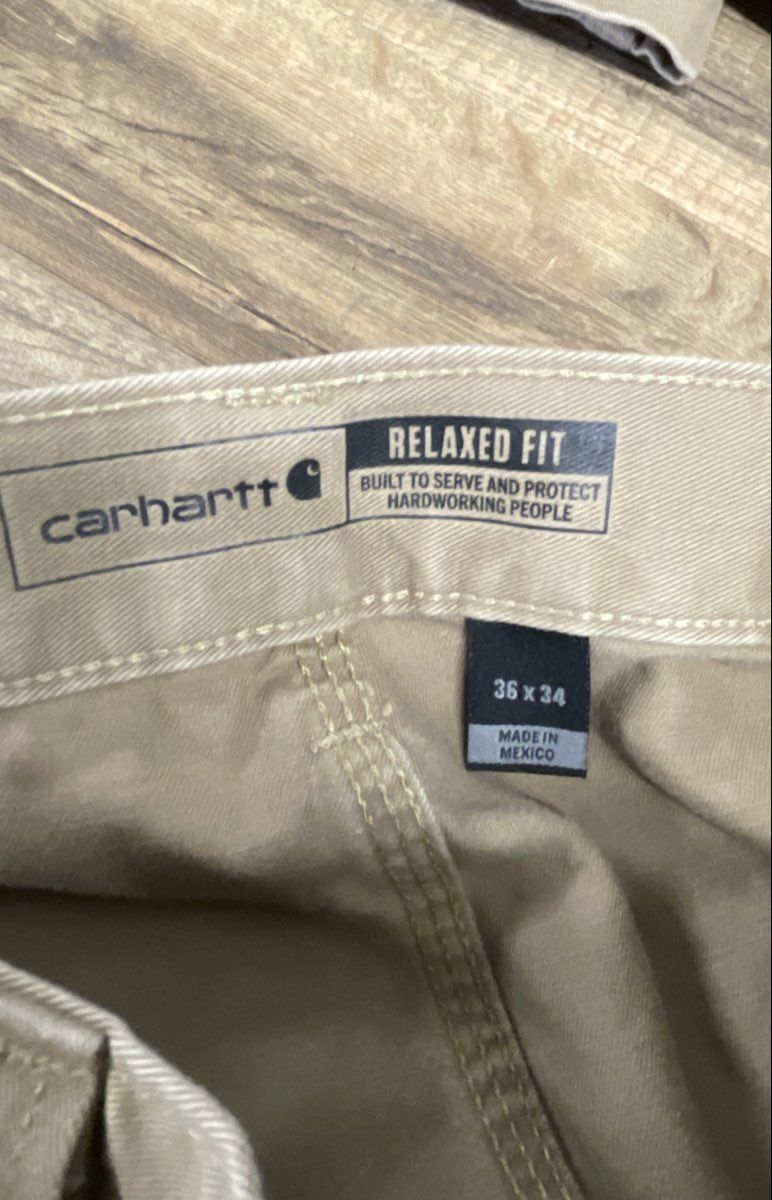 Carhartt Men's B324 Relaxed Fit Canvas Work Pants Dark Khaki Size 36x34