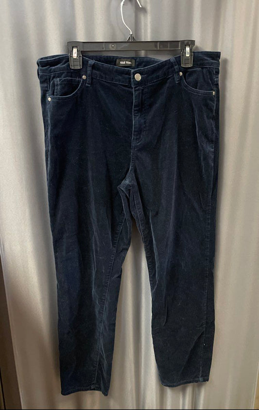 Well Worn Women's Navy Blue Velvety Stretch Cotton 5-Pocket Pants Sz 14/34