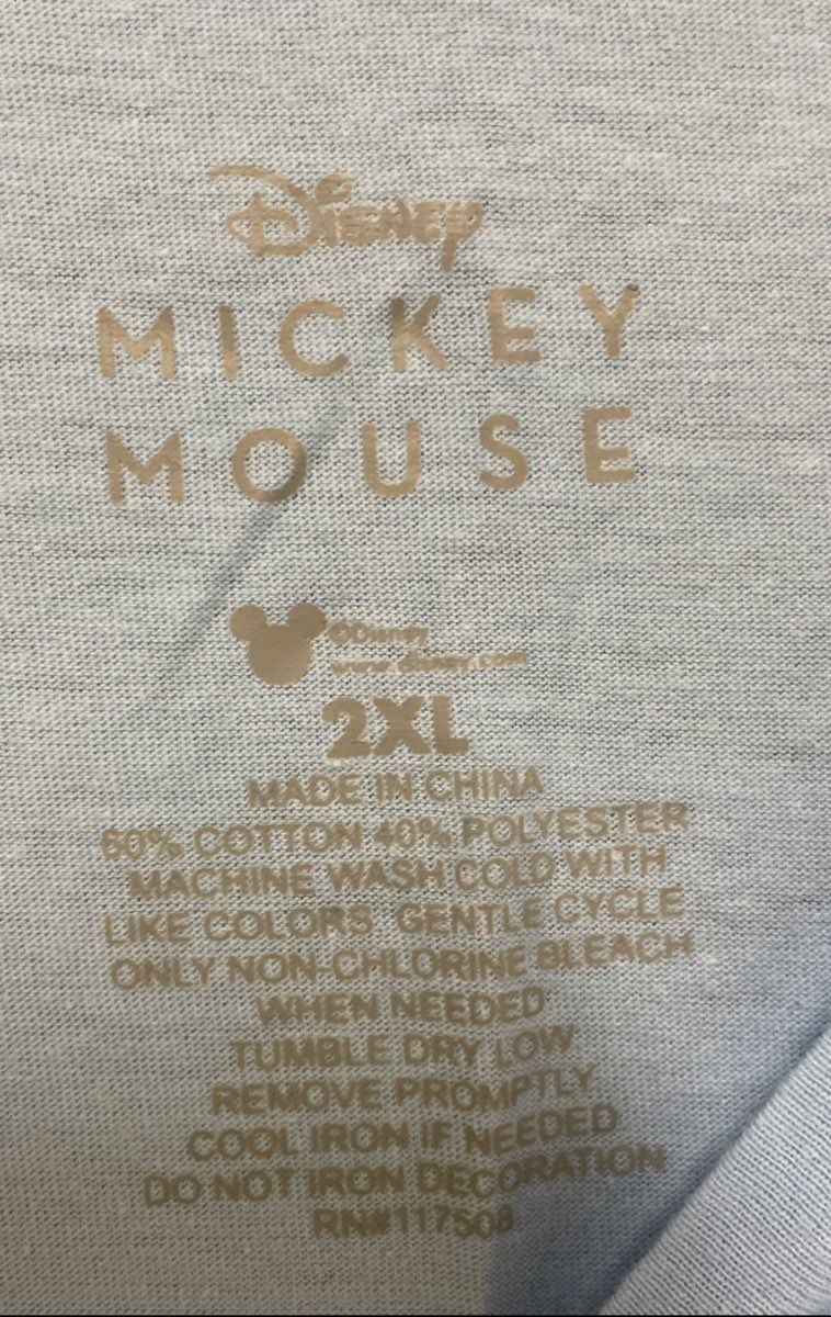 Disney Women's Light Blue Mickey & Minnie Mouse Graphic T-Shirt Sz 2XL