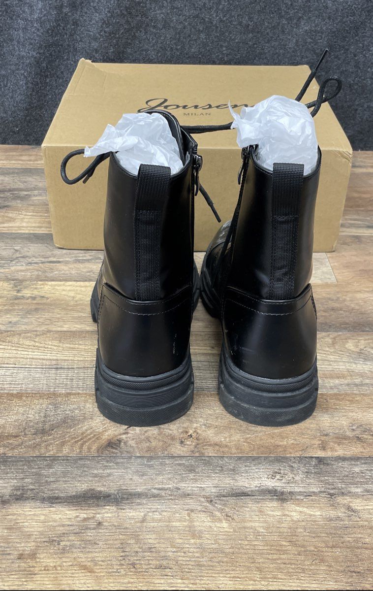 Jousen AMY8148A Black Lace Up Cap Toe Men's Fashion Combat Boots Size 10.5