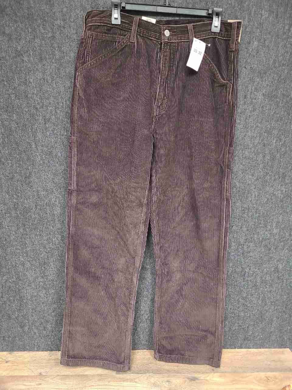 Levi's Men's 568 Loose Straight Carpenter Pants Brown Corduroy 33x32 NWT