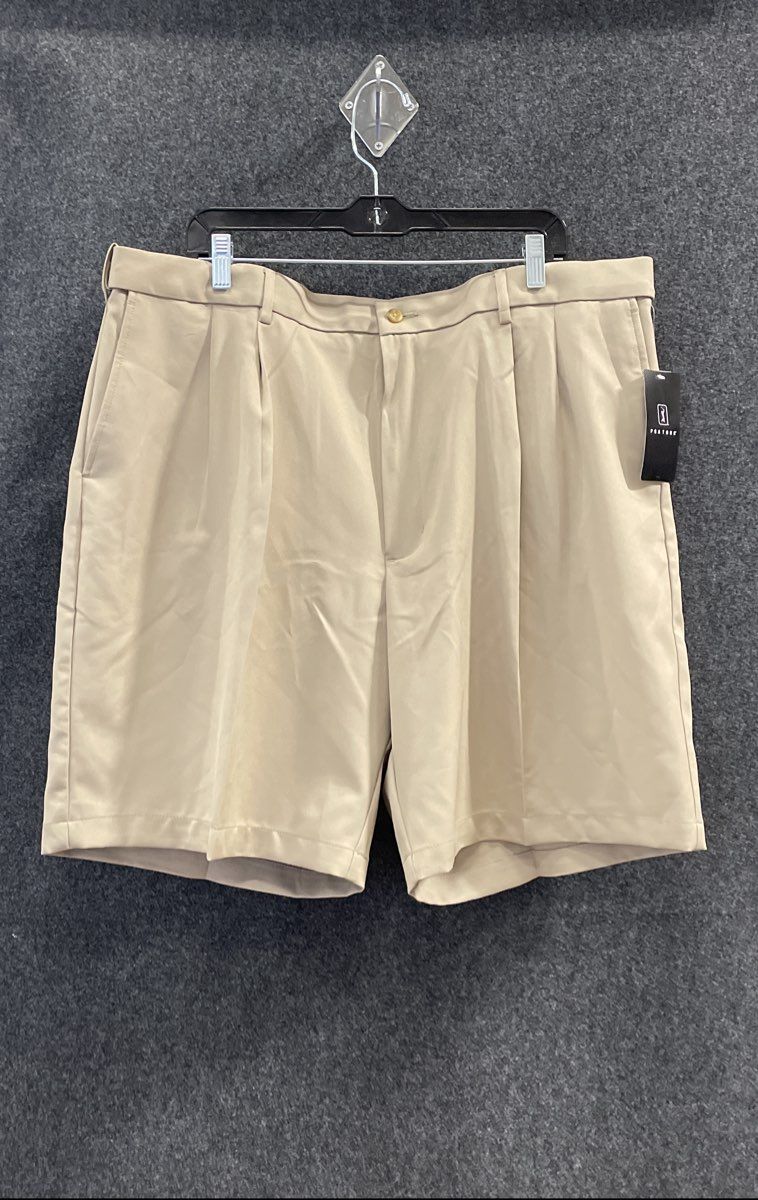 PGA Tour Men's Khaki Golf Shorts Expandable Waistband Size 42 NWT