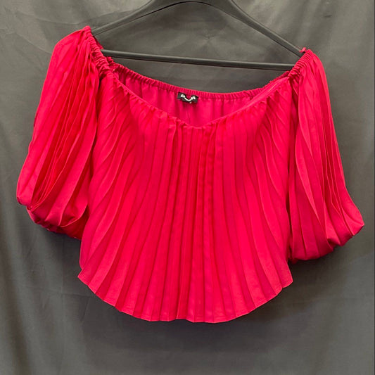 Express Women's Pink Pleated Off Shoulder Puff Sleeve Blouse Top Size S NWT