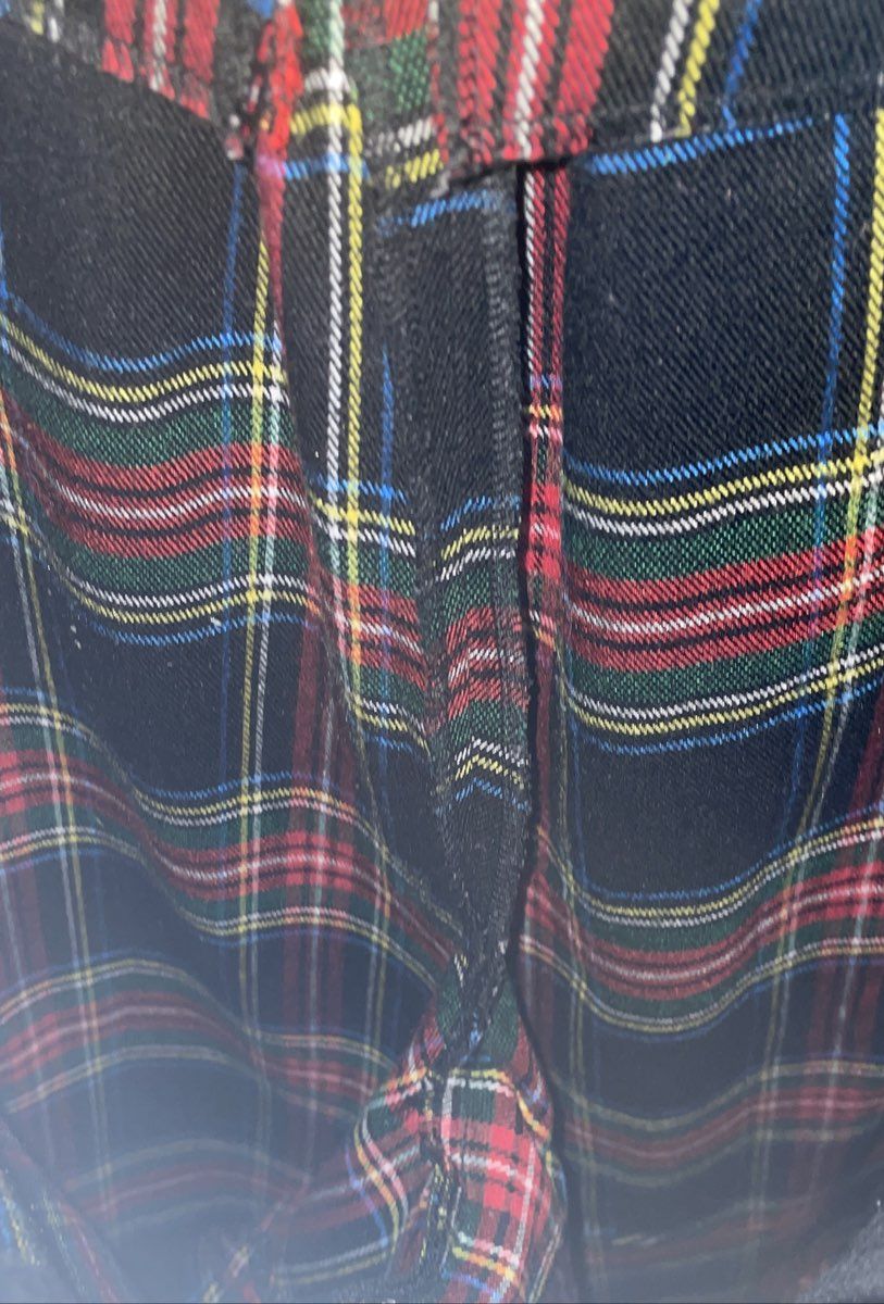 Long Tall Sally Women's Black Multicolor Plaid Tartan Tapered Pants Sz 16