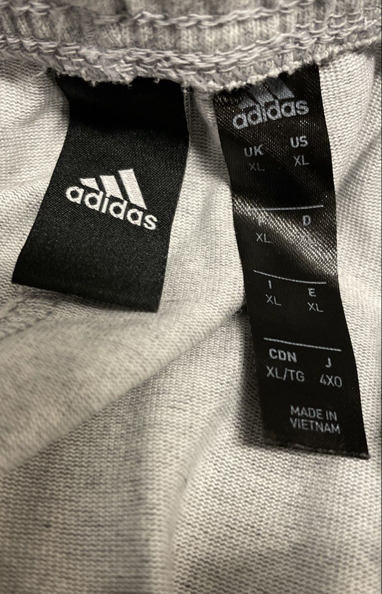 Adidas Men's Big Logo Jogger Sweatpants Heather Gray Cuffed XL