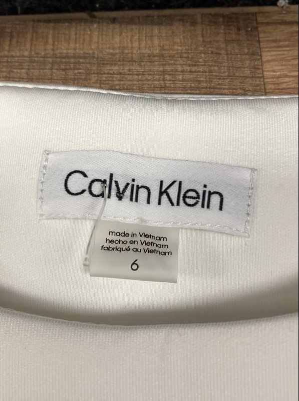 Calvin Klein Women's White Black Studded Ombre Sleeveless Sheath Dress Sz 6 NWT