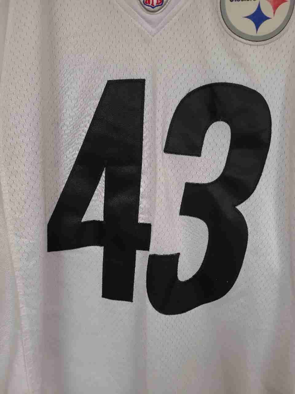 Reebok Men's Pittsburgh Steelers Troy Polamalu #43 NFL Jersey White Size S