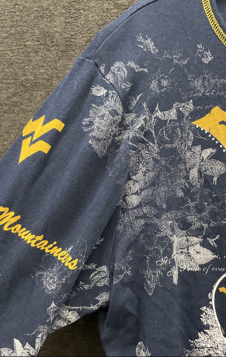 P. Michael Women's Blue West Virginia University WVU Rhinestone Shirt Size L