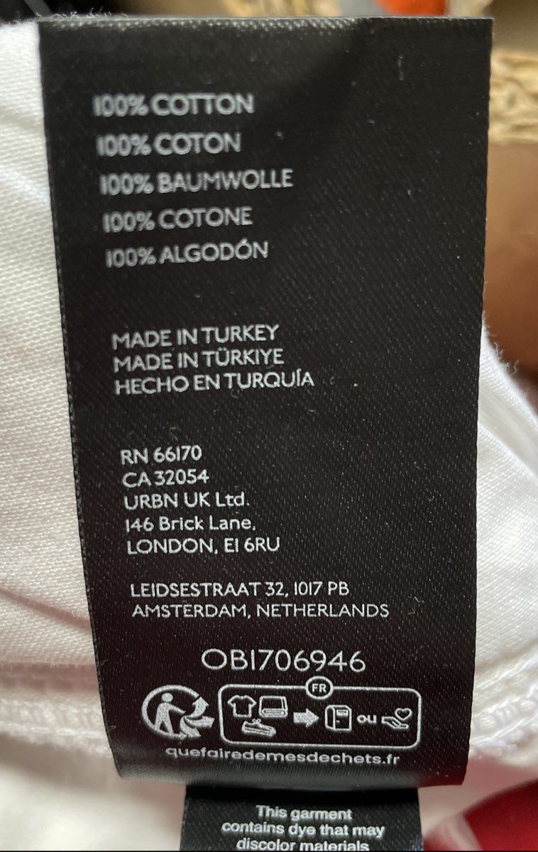 iets frans... White Drawstring Parachute Pants Cotton Baggy Joggers Sz L