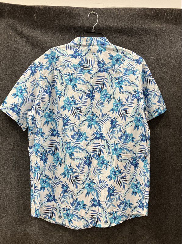 Club Room Men's Blue Floral Tropical Short Sleeve Button Down Shirt XXL NWT