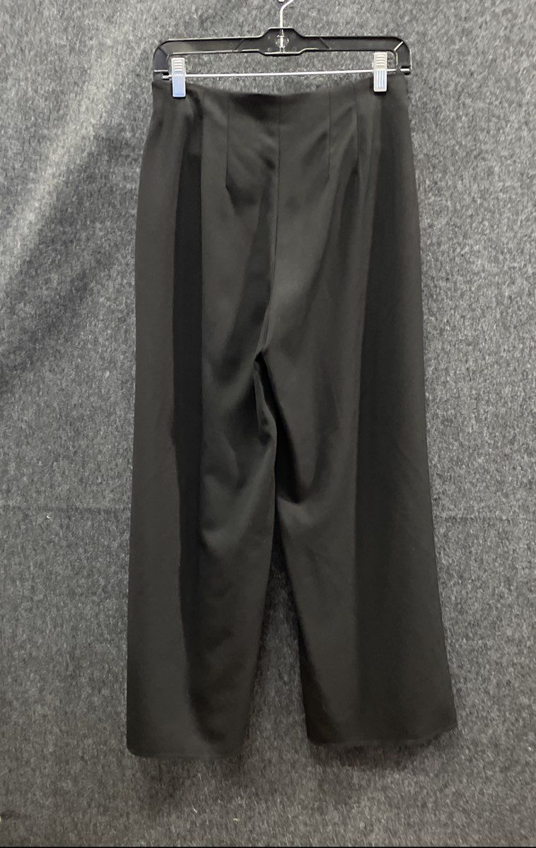 White House Black Market Women's Black Cropped Blazer Wide Leg Pants Suit Sz 2