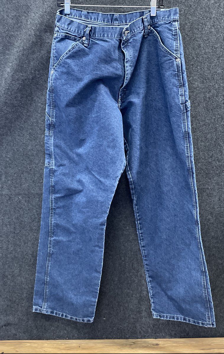 Wrangler Men's Blue Carpenter Jeans Utility Denim Work Pants Size 36x32
