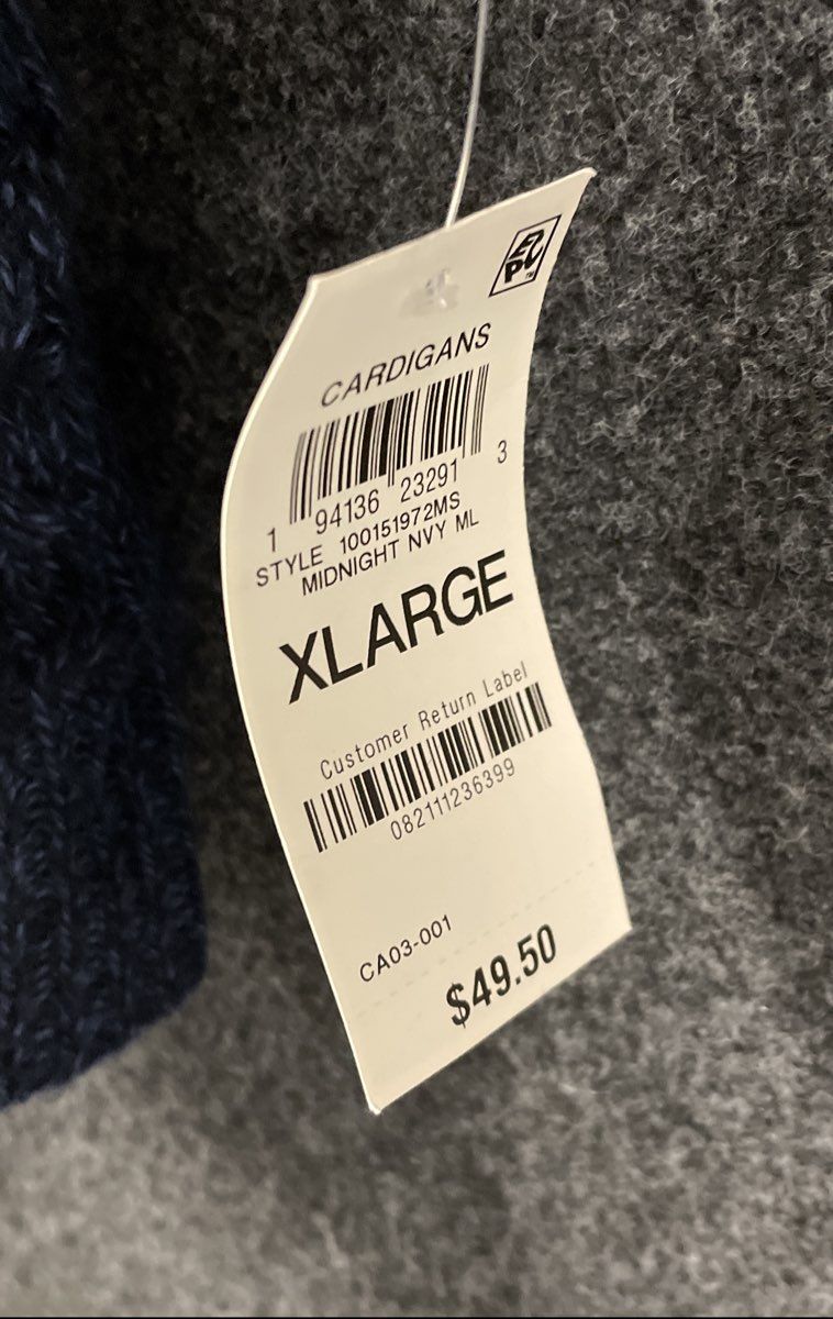 Karen Scott Women's Midnight Navy Blue Open Front Cardigan Sweater NWT Sz XL