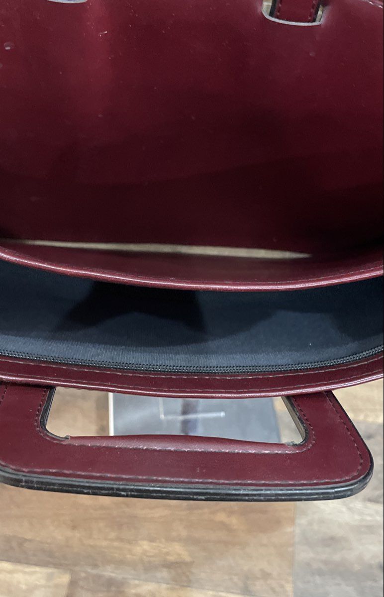 Vintage Samsill 7244 Burgundy Slim Briefcase Zippered Portfolio Handle Bag