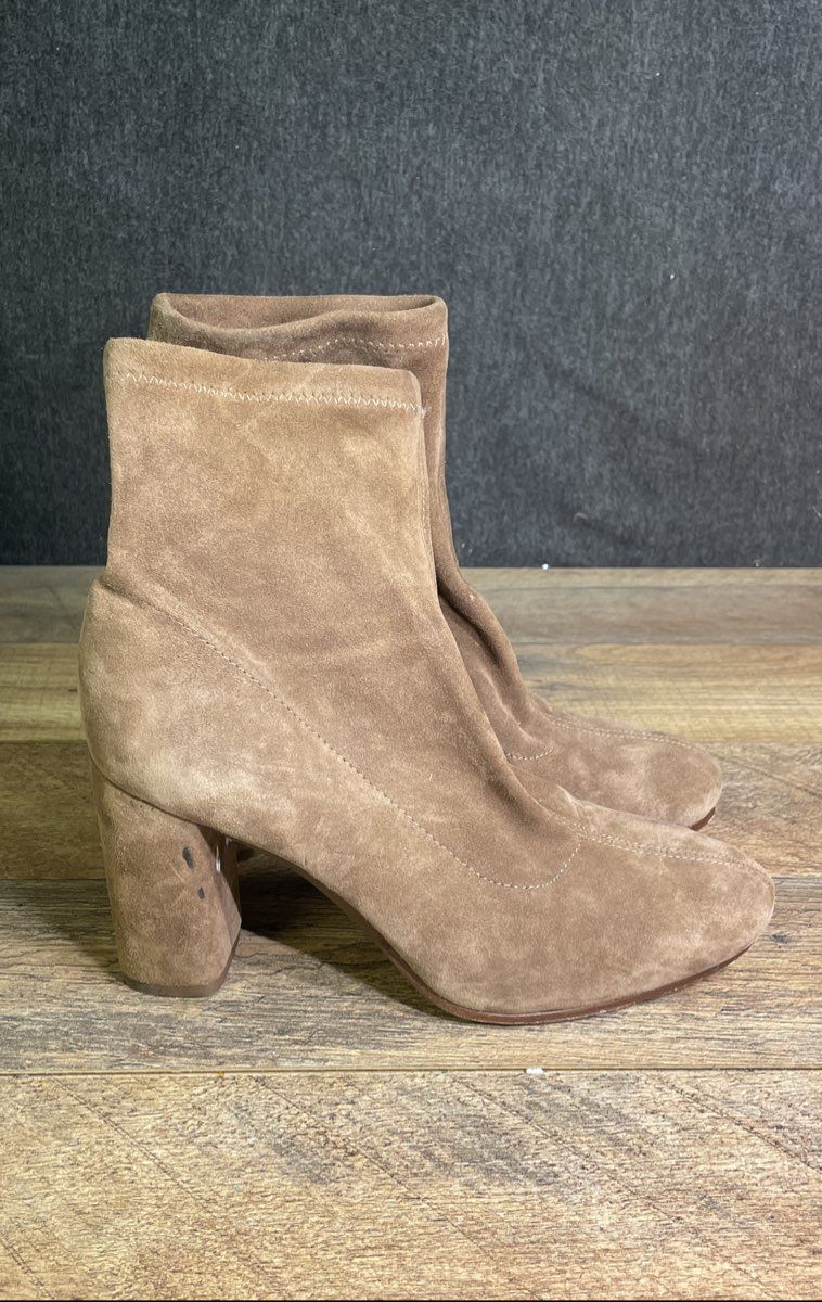 Antonio Melani Women's Brown Suede Block Heel Ankle Booties Size 6.5
