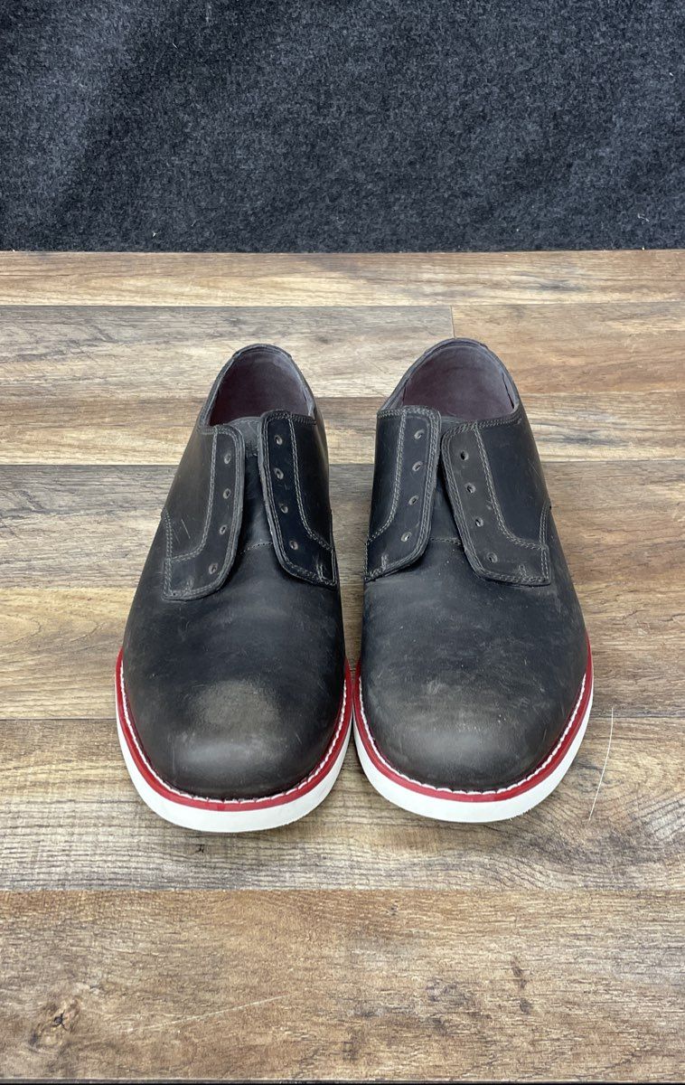Timberland Tidewatch Plain Toe Derby Black Leather Red Midsole Men's Size 10.5