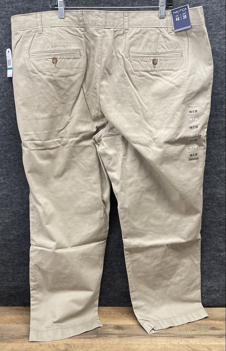 Nautica Men's True Khaki Anchor Dress Pants Beige Sz 46x30 NWT