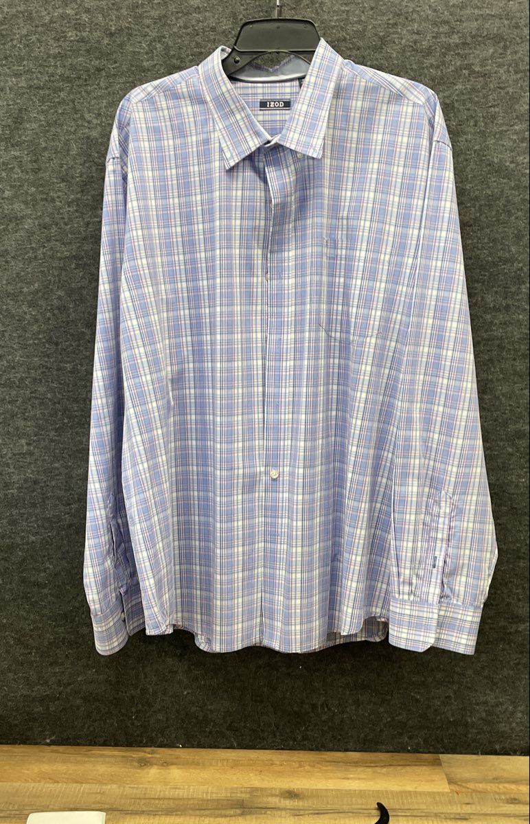 Izod Men's Lot of 2 Long Sleeve Plaid Check Button Down Shirts Sz XXL