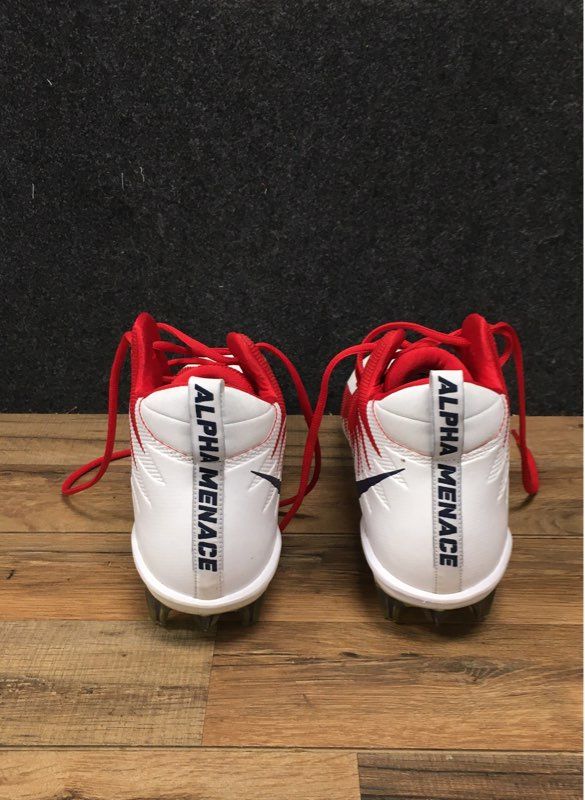 Nike Alpha Menace Elite University Red White Football Cleats Men's Size 13