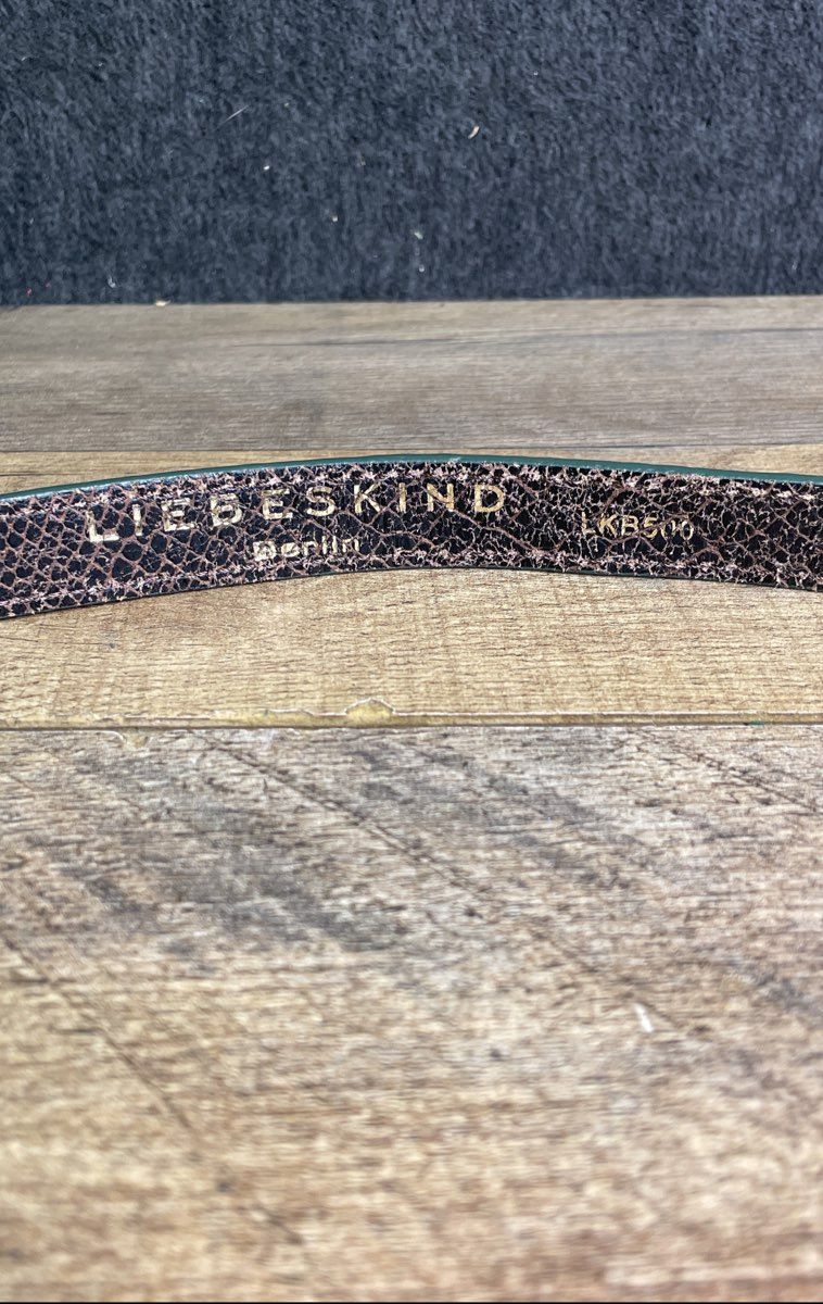 Liebeskind Berlin Women's Wine Black Snakeskin Leather Belt 85cm LKB500