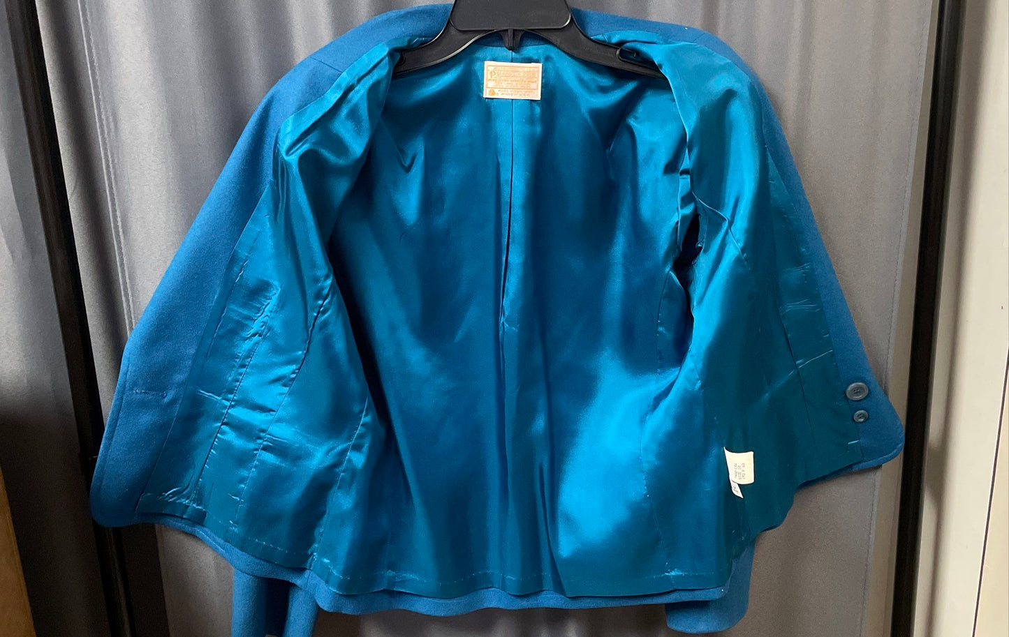 Vintage 80s Pendleton Peacock Blue Virgin Wool Blazer Jacket USA Sz 10