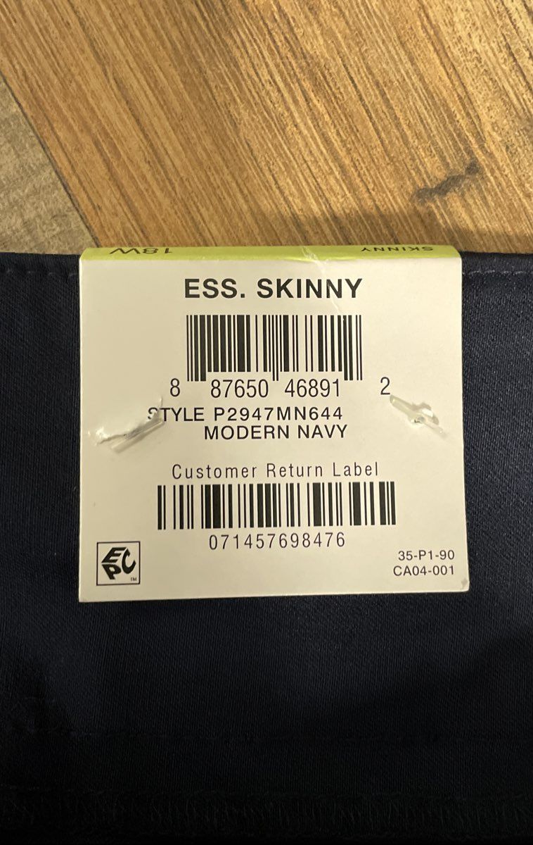 Alfani Women's Modern Navy Ess. Skinny Tummy Control Pants Sz 18W NWT