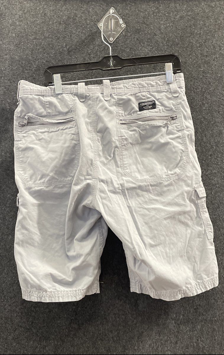 Armani Exchange Men's Light Blue Cotton Cargo Multi Pocket Zipper Shorts Sz 33