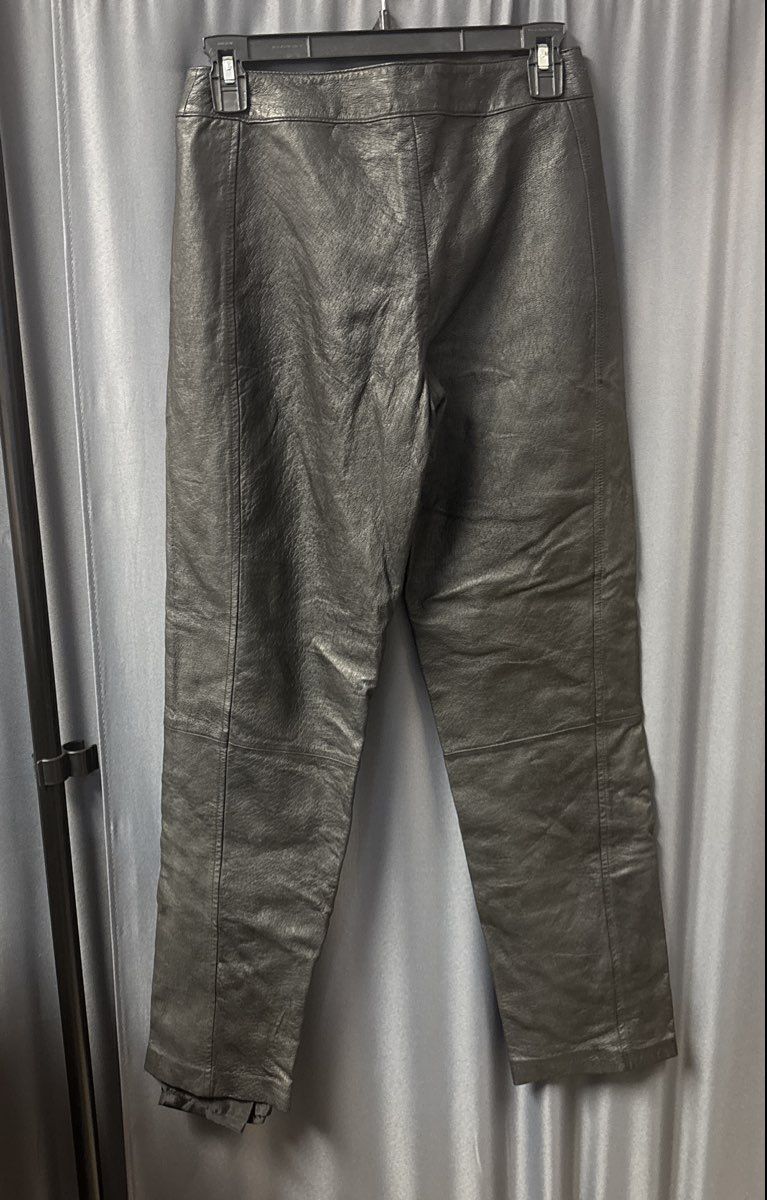 Vintage Y2K Real Comfort Women's Black Leather Straight Leg Pants Sz 4 NWT