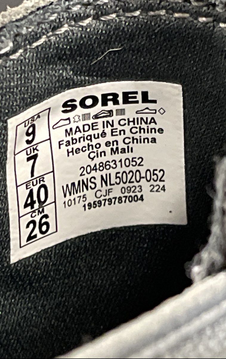 Sorel Evie II Chelsea Quarry Grey Suede Wedge Ankle Boots Women's Size 9